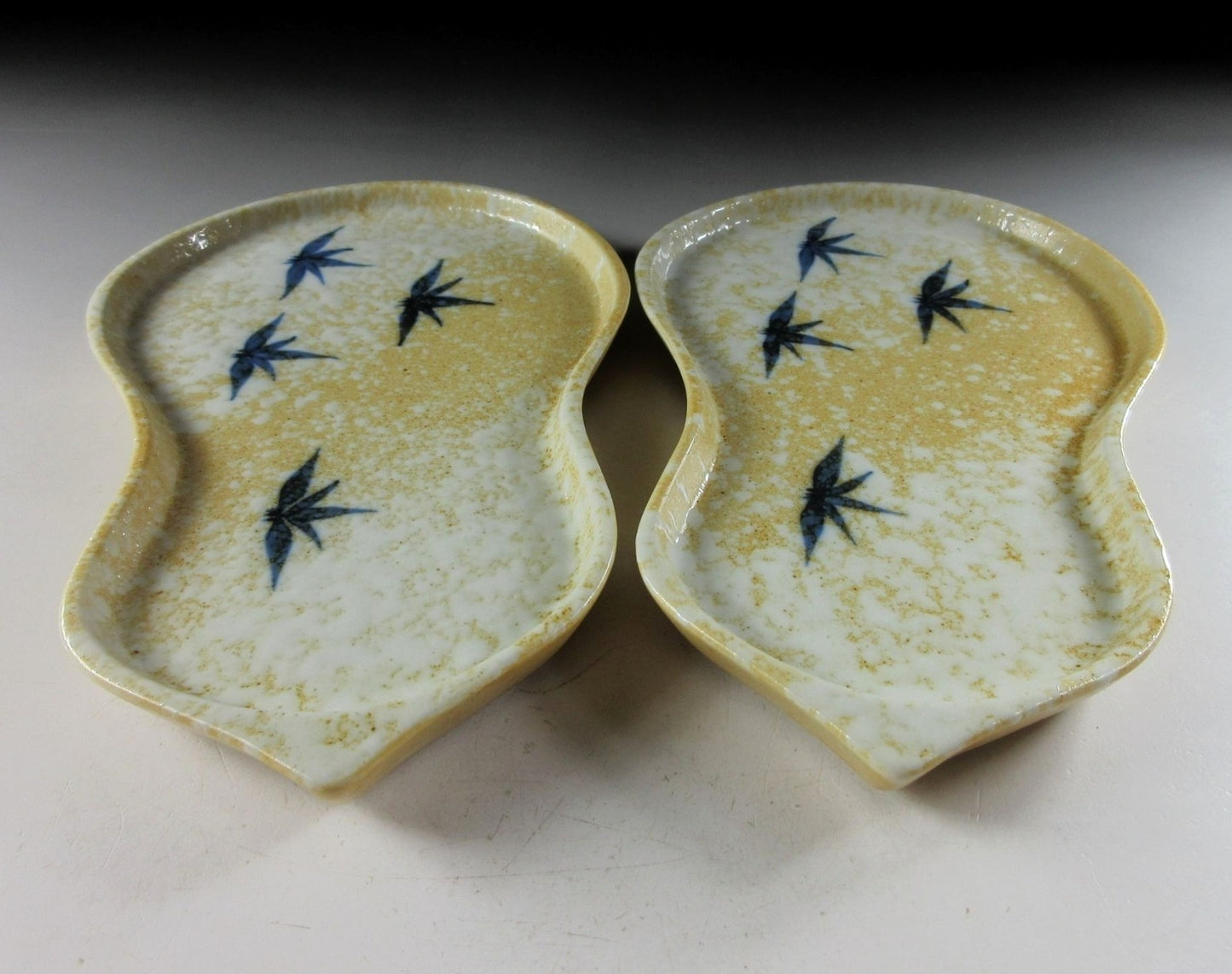 Pair of Mino-ware Hyotan Plates #2