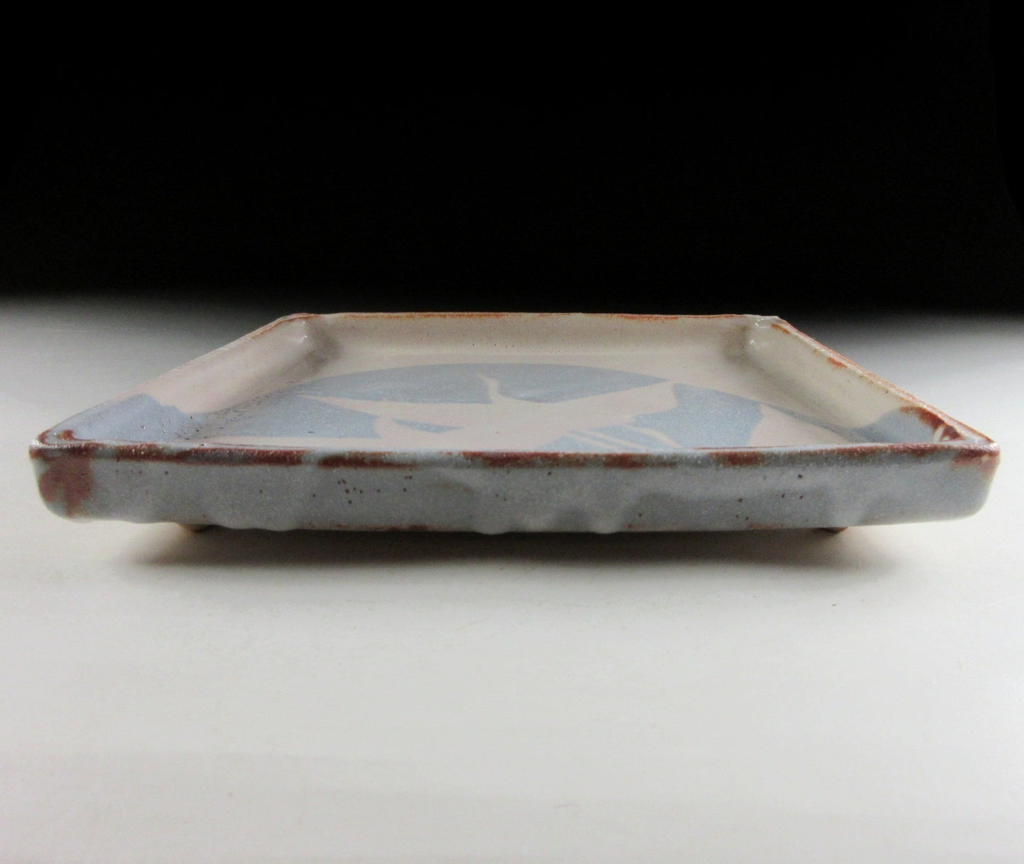 Andou Hidetake Shino Glaze Crane Plate