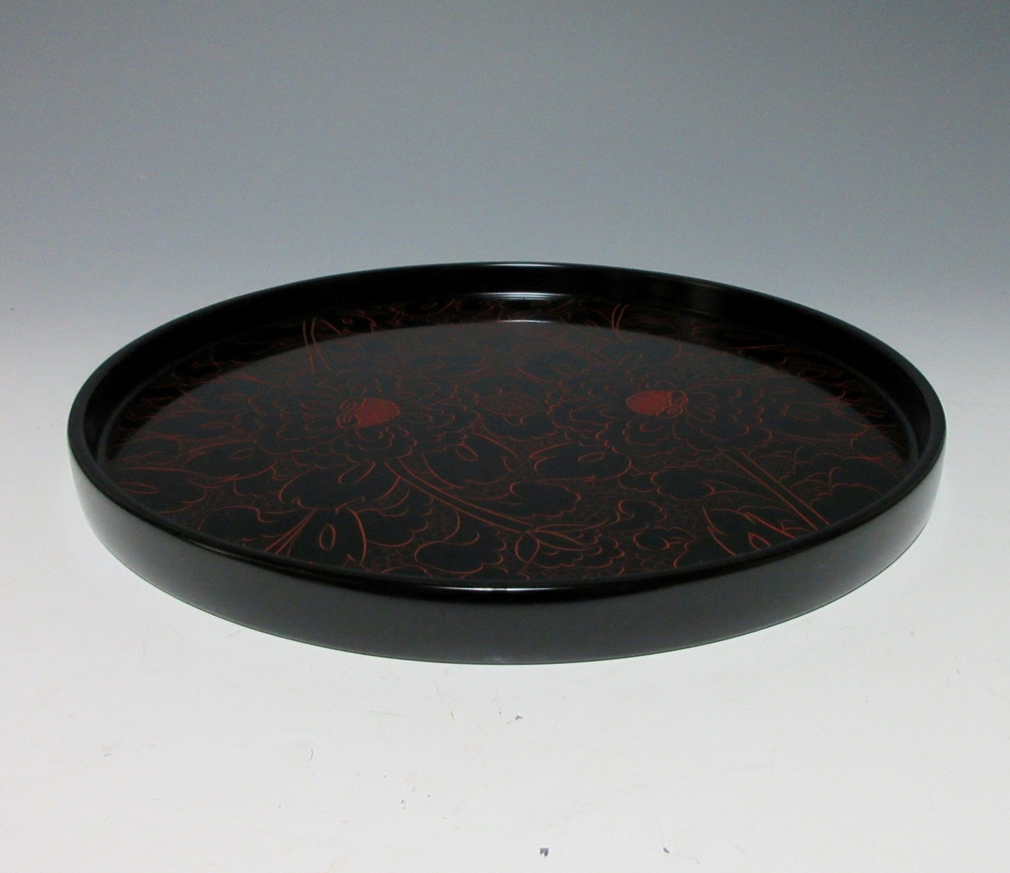 Echizen Lacquerware Botan-bori Tray
