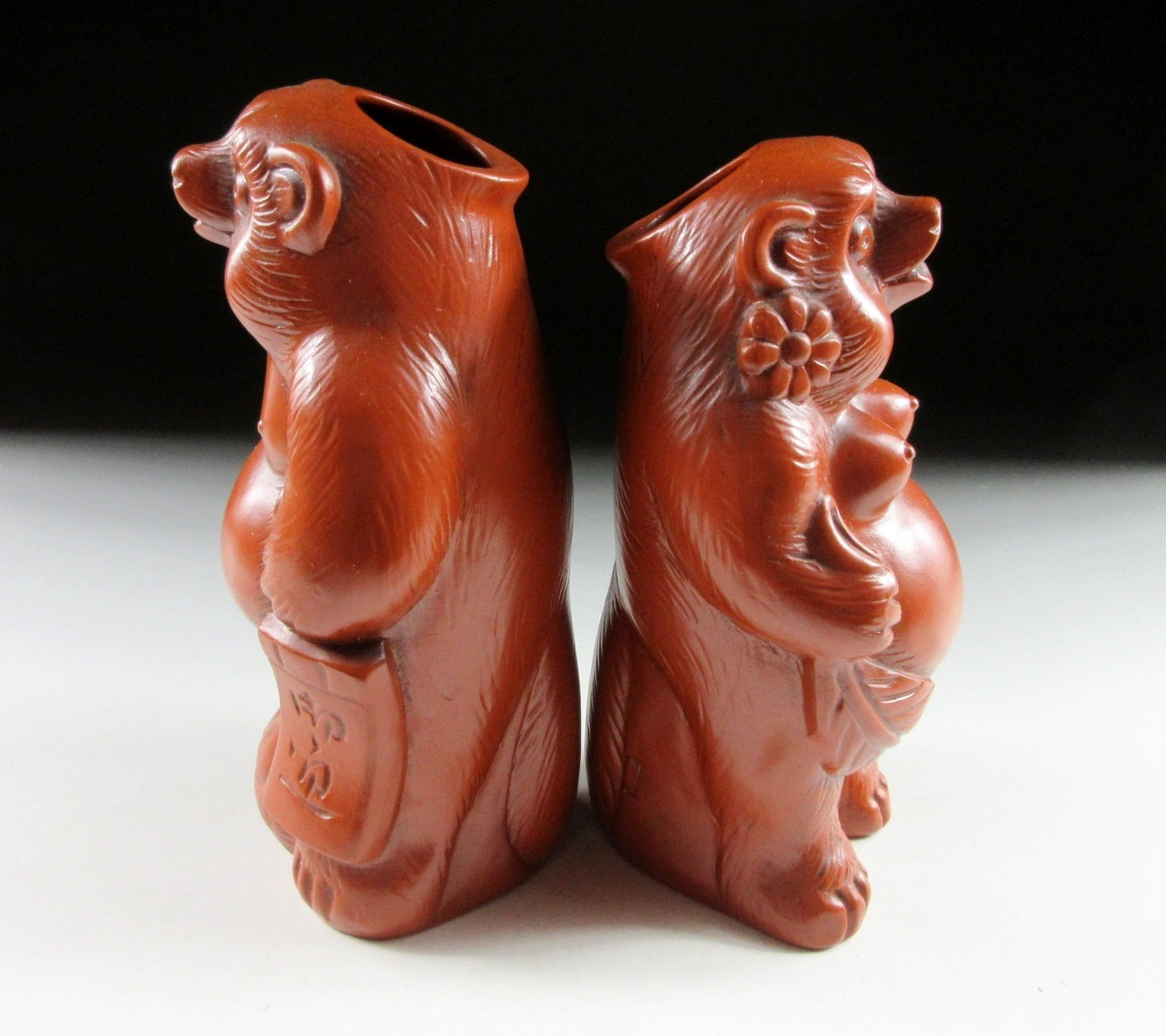 Pair of Tokoname-ware Tanuki Tokkuri