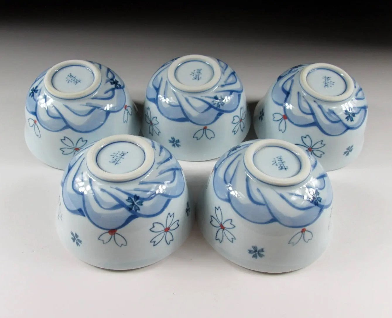 Sakura and Wave Pattern Sencha Cups
