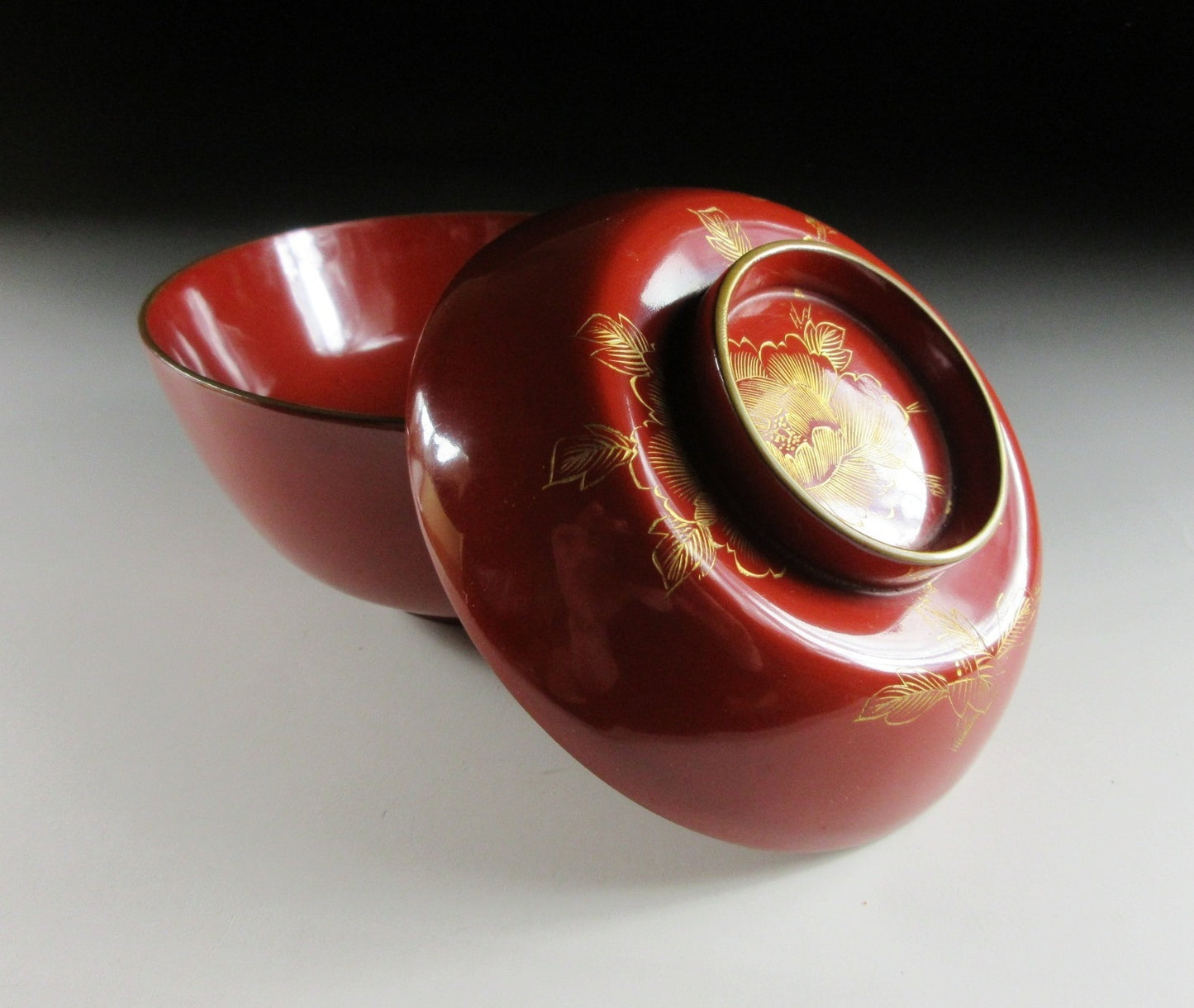 Lacquer Bowl with Peony Motif