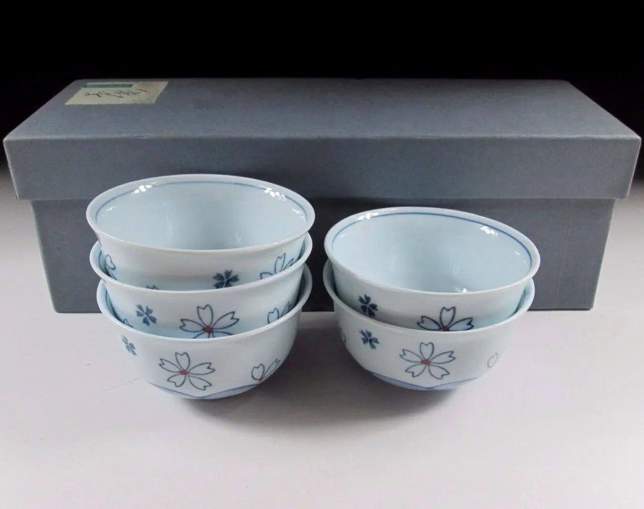 Sakura and Wave Pattern Sencha Cups