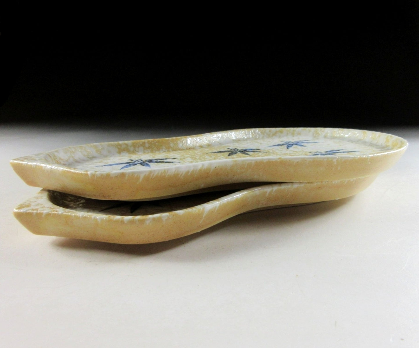 Pair of Mino-ware Hyotan Plates #1