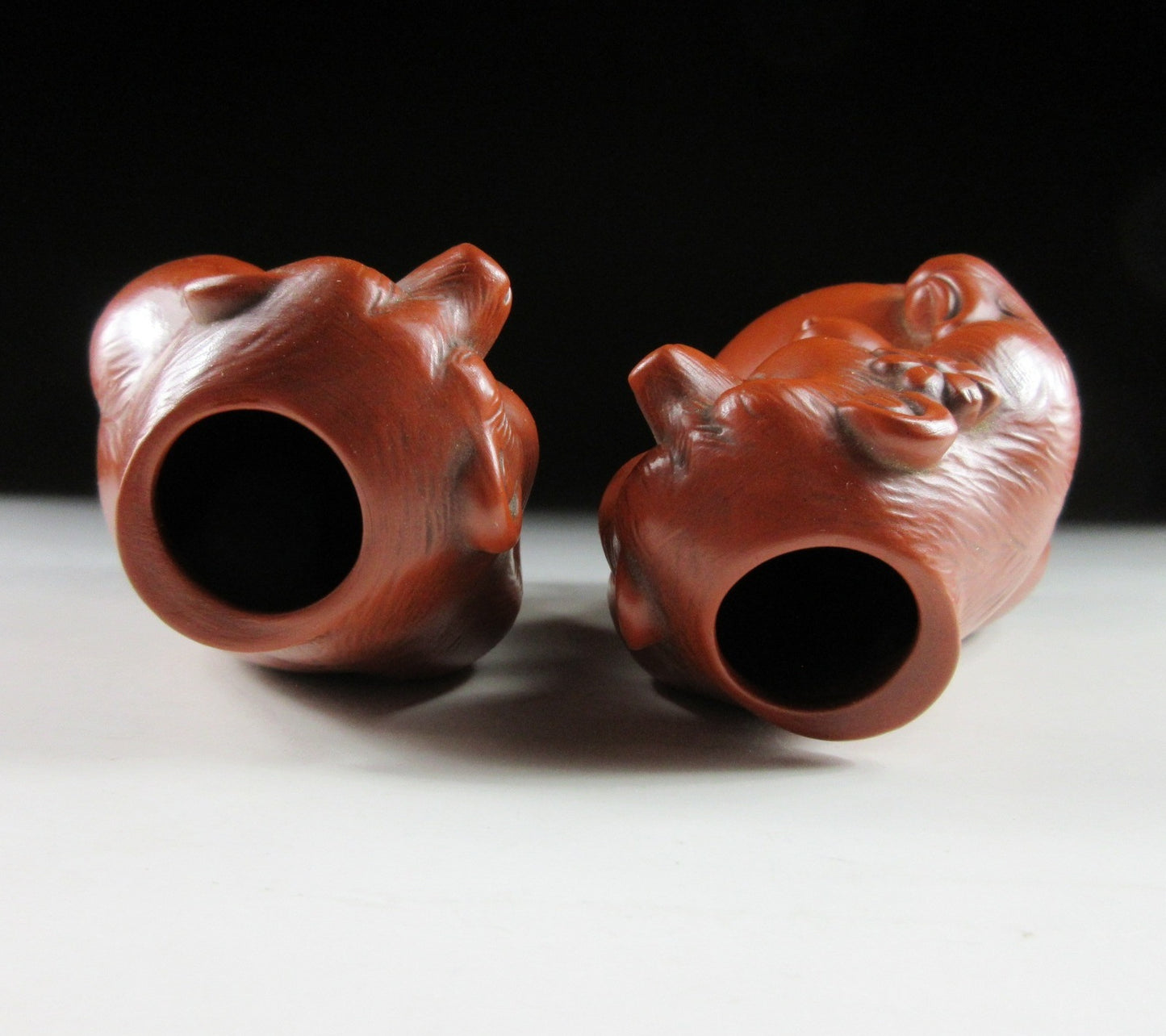 Pair of Tokoname-ware Tanuki Tokkuri