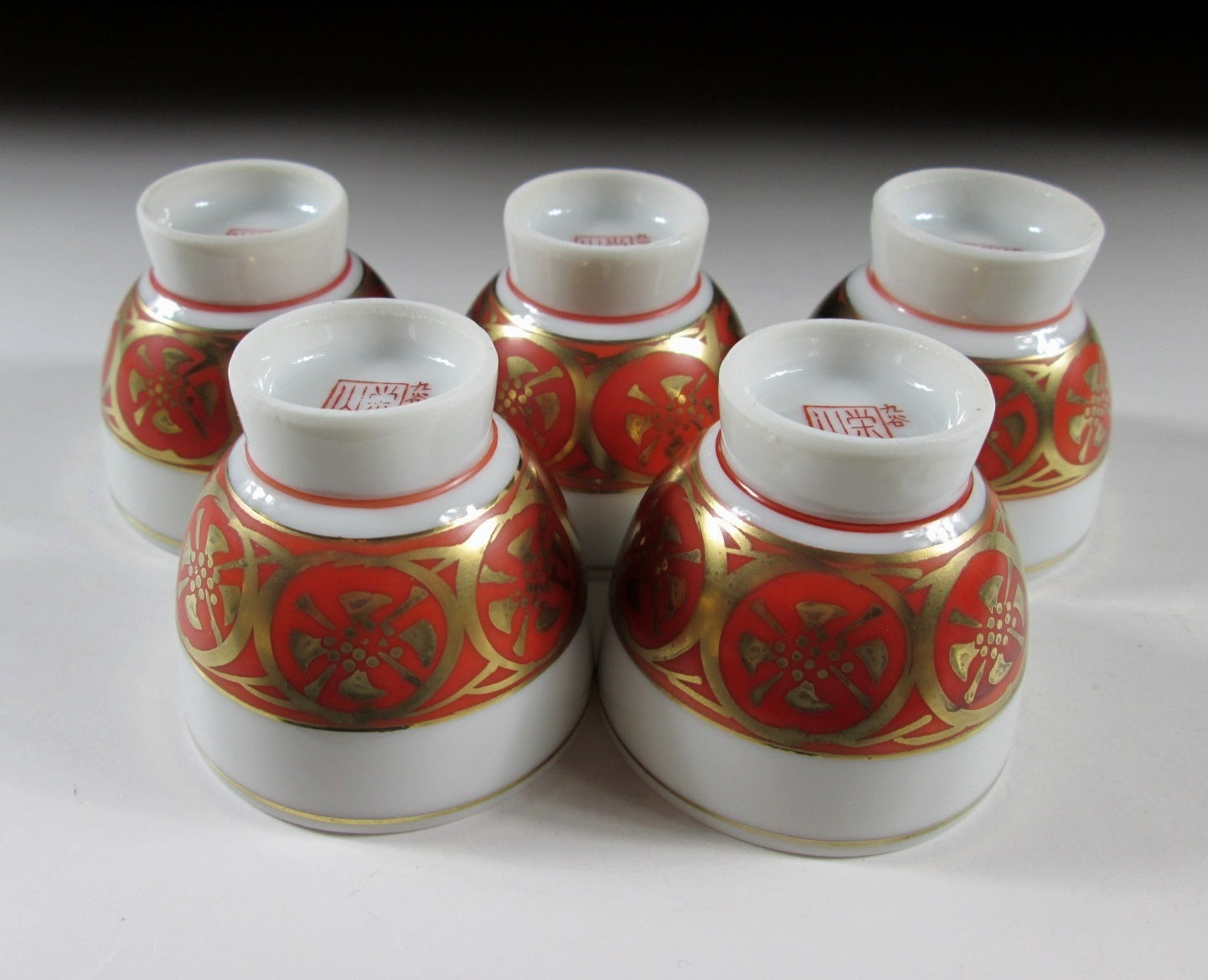 Set of Five Kutani-ware Ochoko Sake Cups