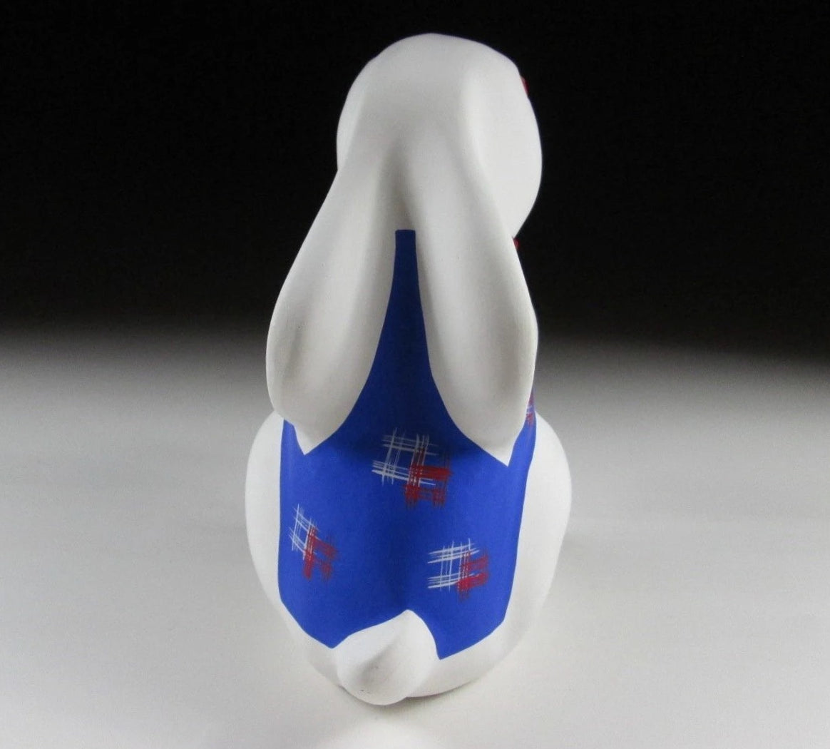 Mikawachi-ware Earthenware Rabbit Okimono