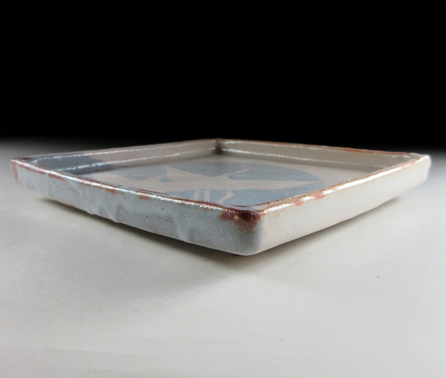 Andou Hidetake Shino Glaze Crane Plate