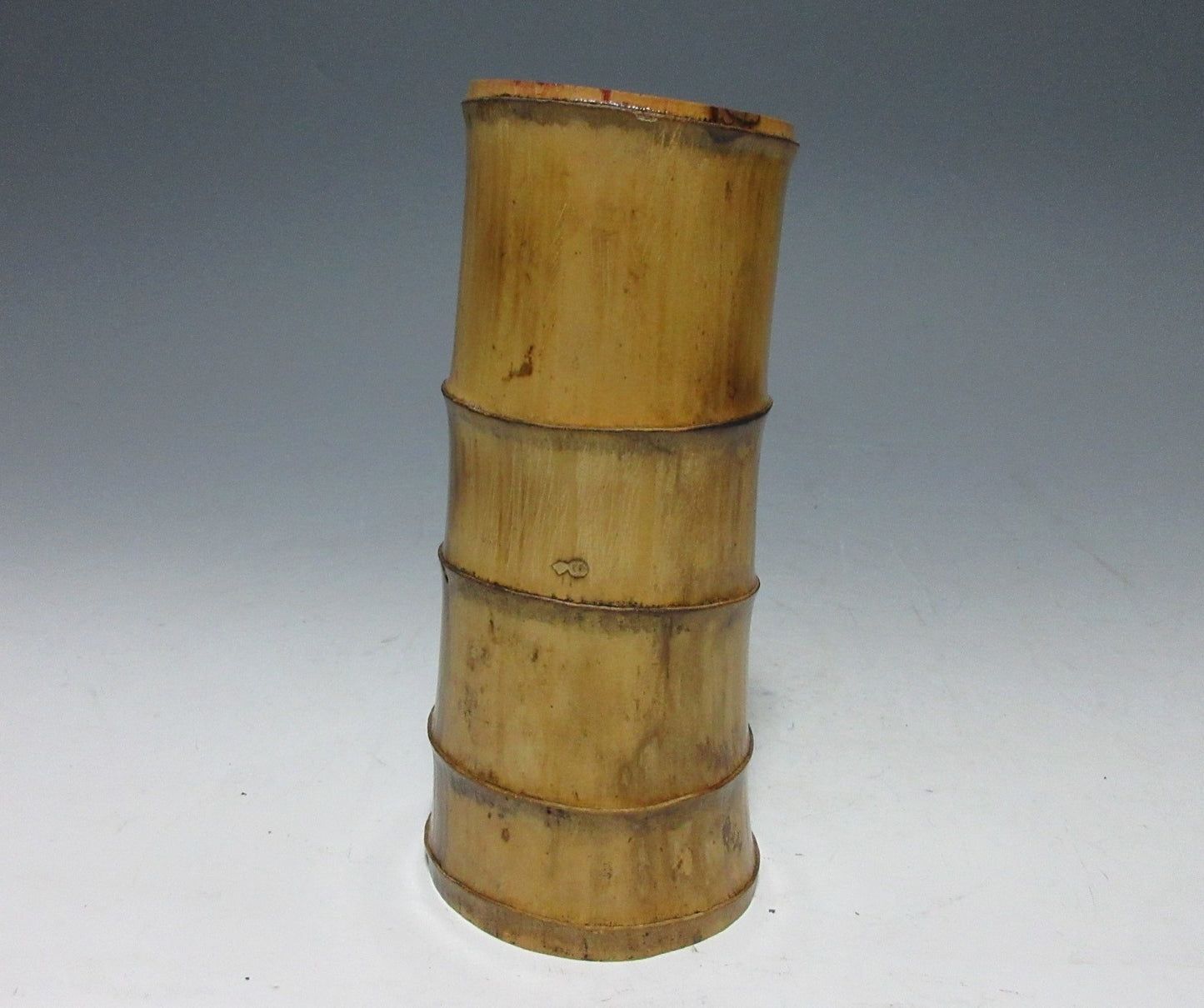 Japanese Bamboo Vase with Red Lacquer Interior