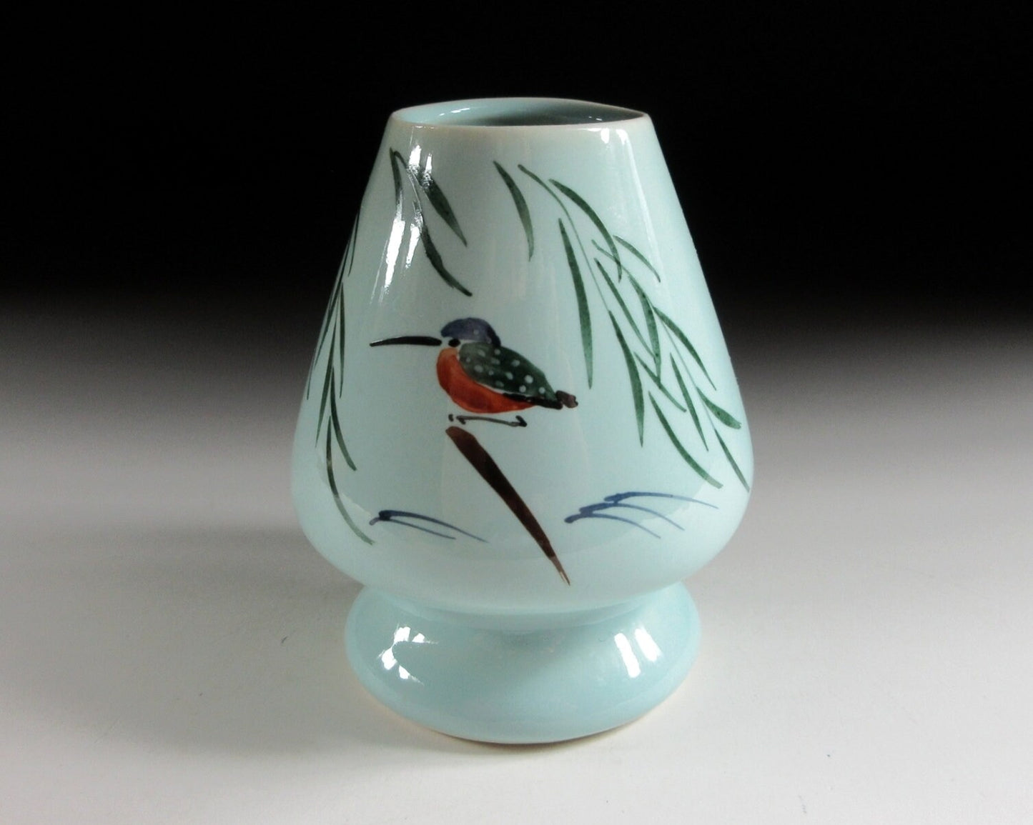 Yagi Kaiho Kingfisher Chawan and Kusenaoshi