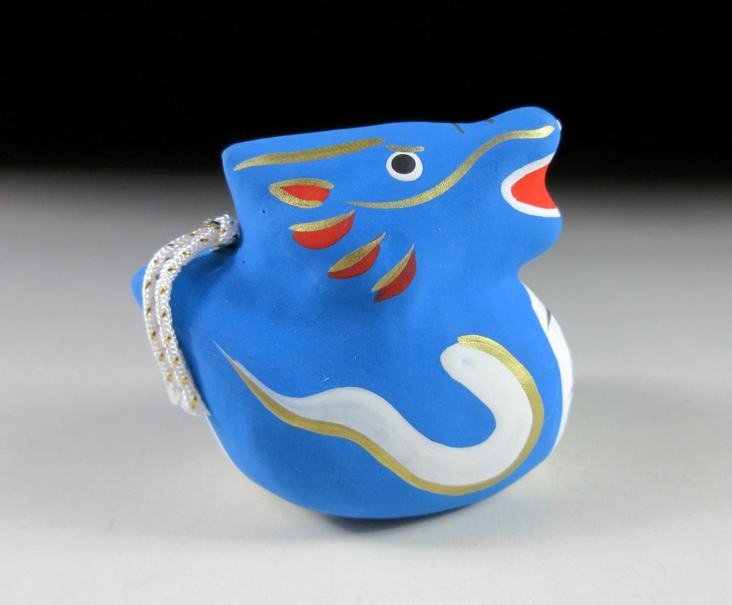 Blue Papier-mâché Dragon Bell #1