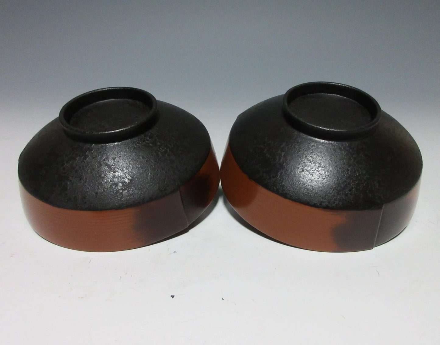 Pair of Niigata Take-nuri Lacquerware Bowls
