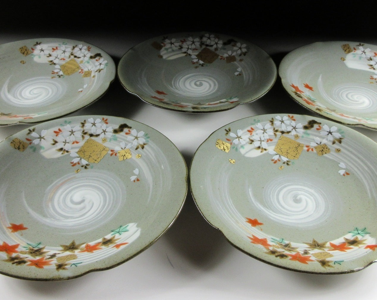Set of Five Mino-ware Plates