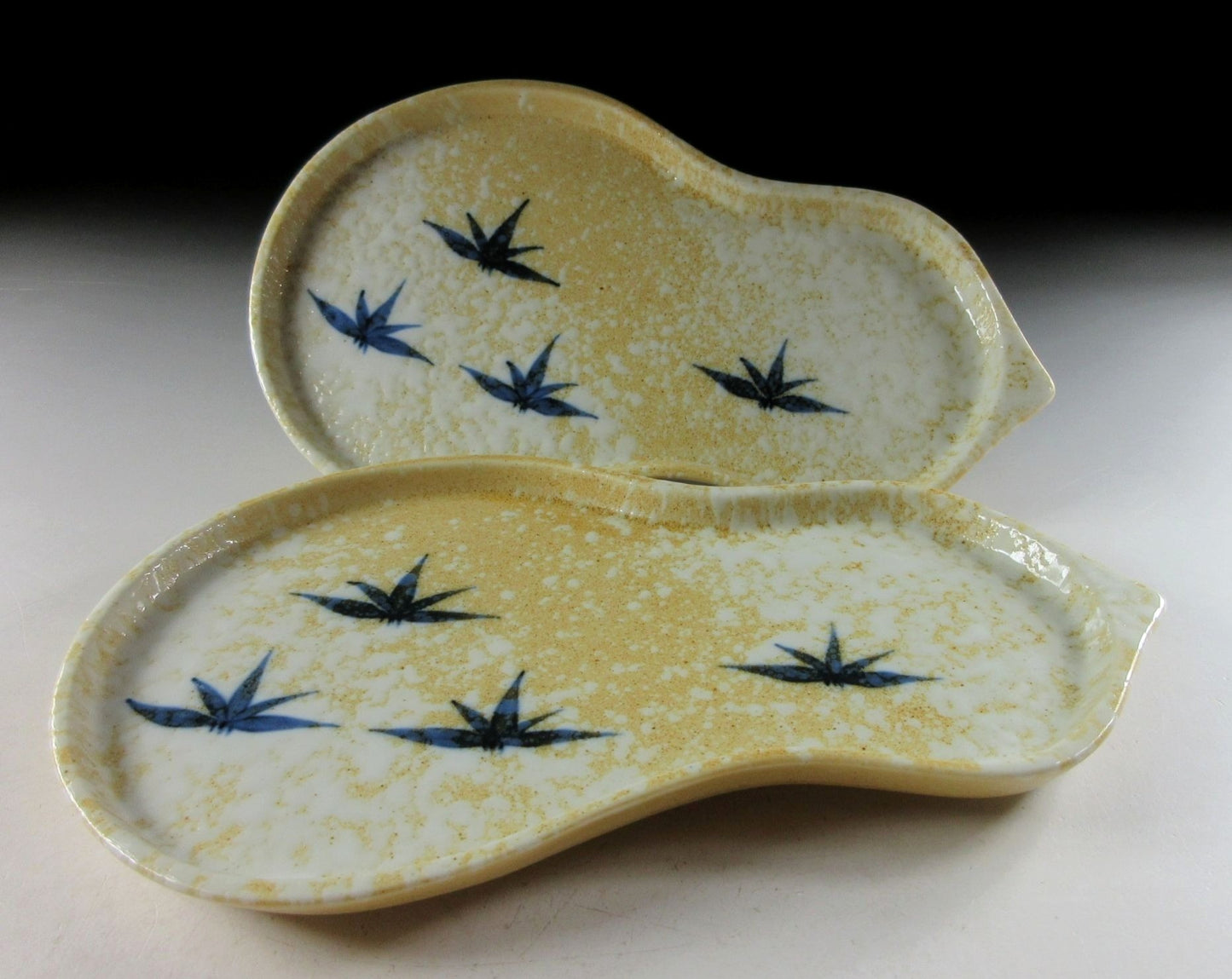 Pair of Mino-ware Hyotan Plates #2