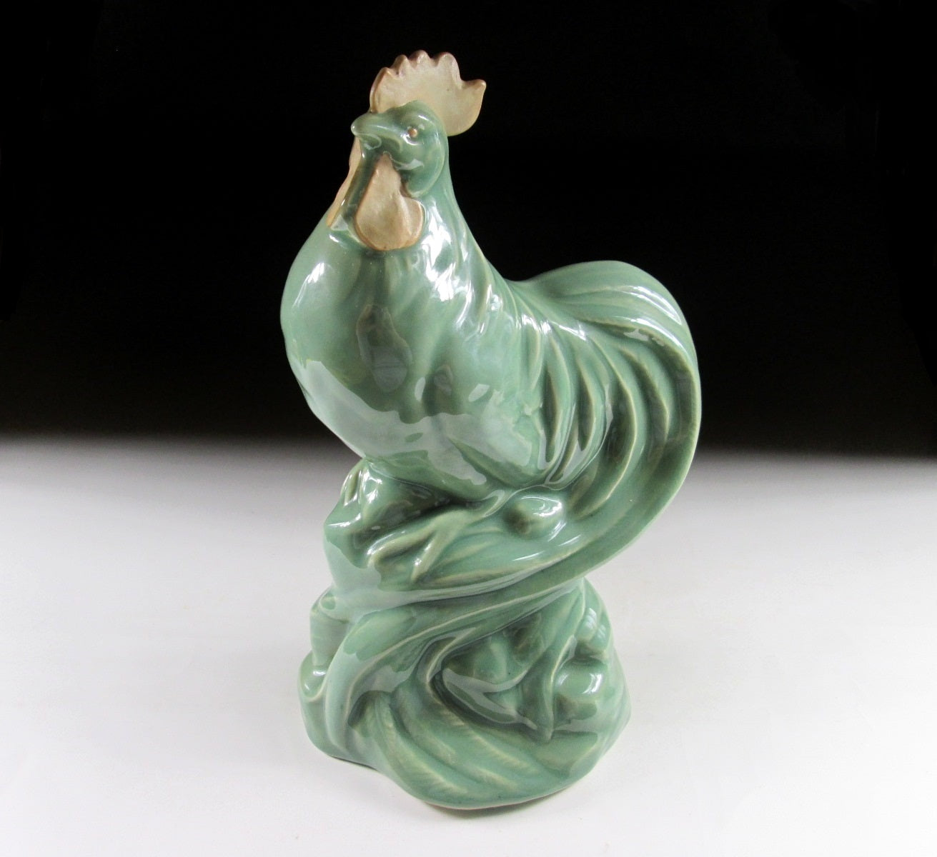Celadon Year of the Rooster Okimono