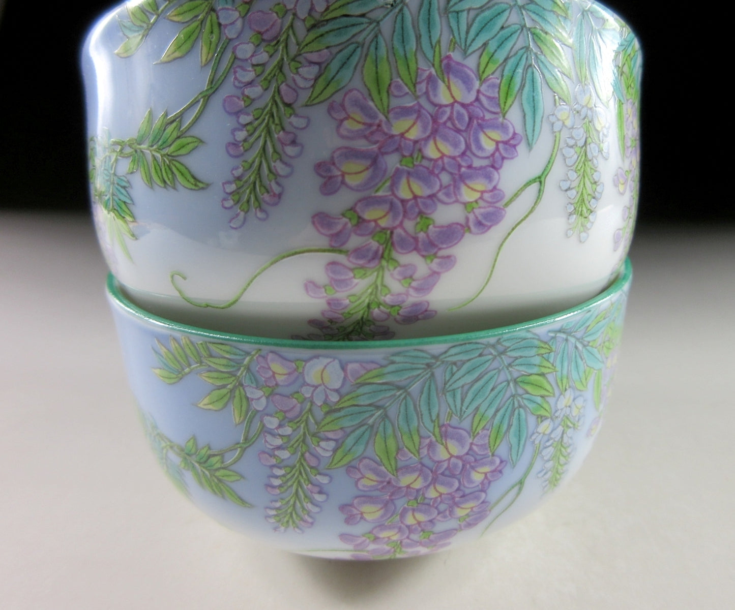 Fukagawa Porcelain Wisteria Tea Cups