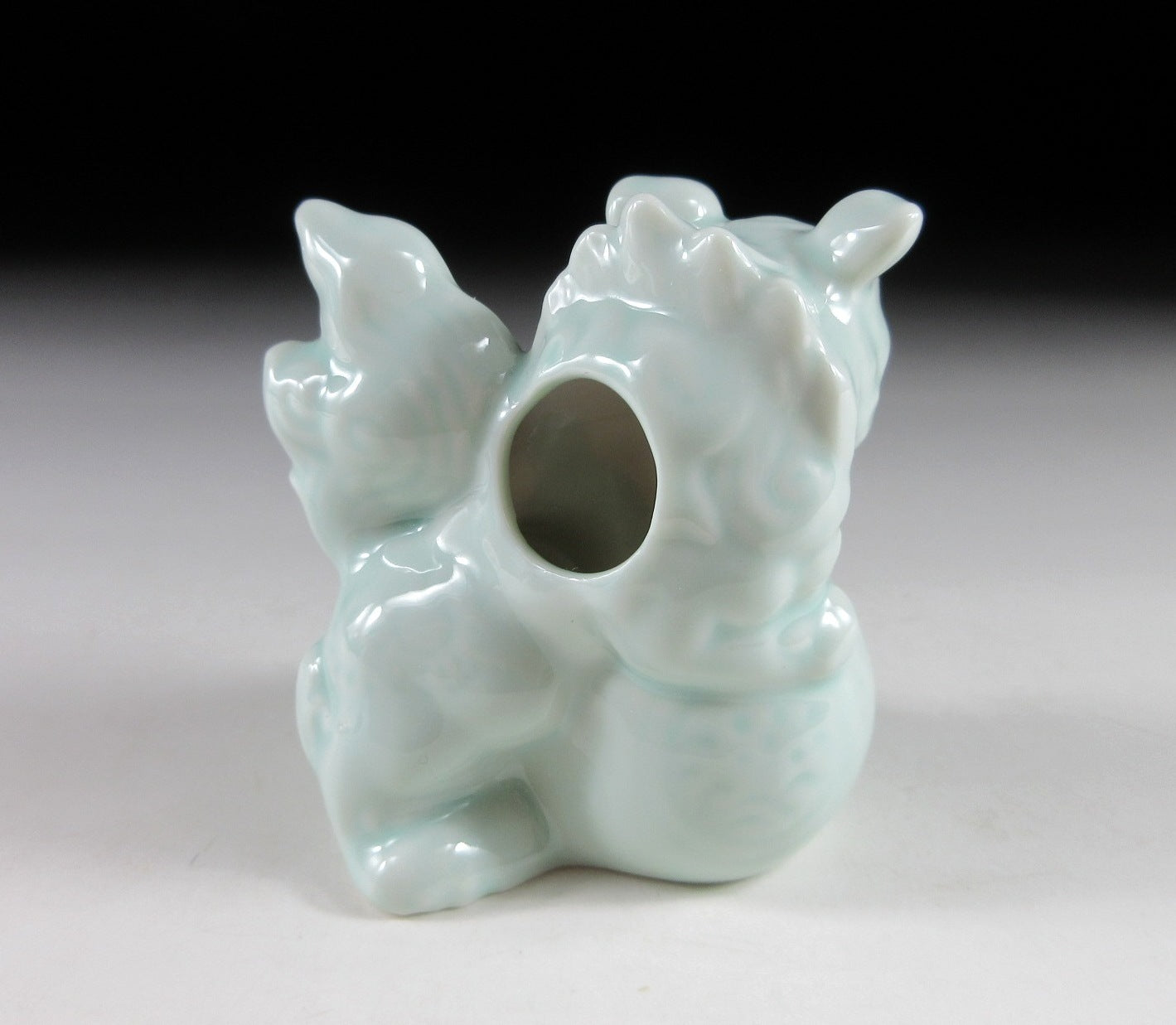 Celadon Foo Lion Toothpick Holder