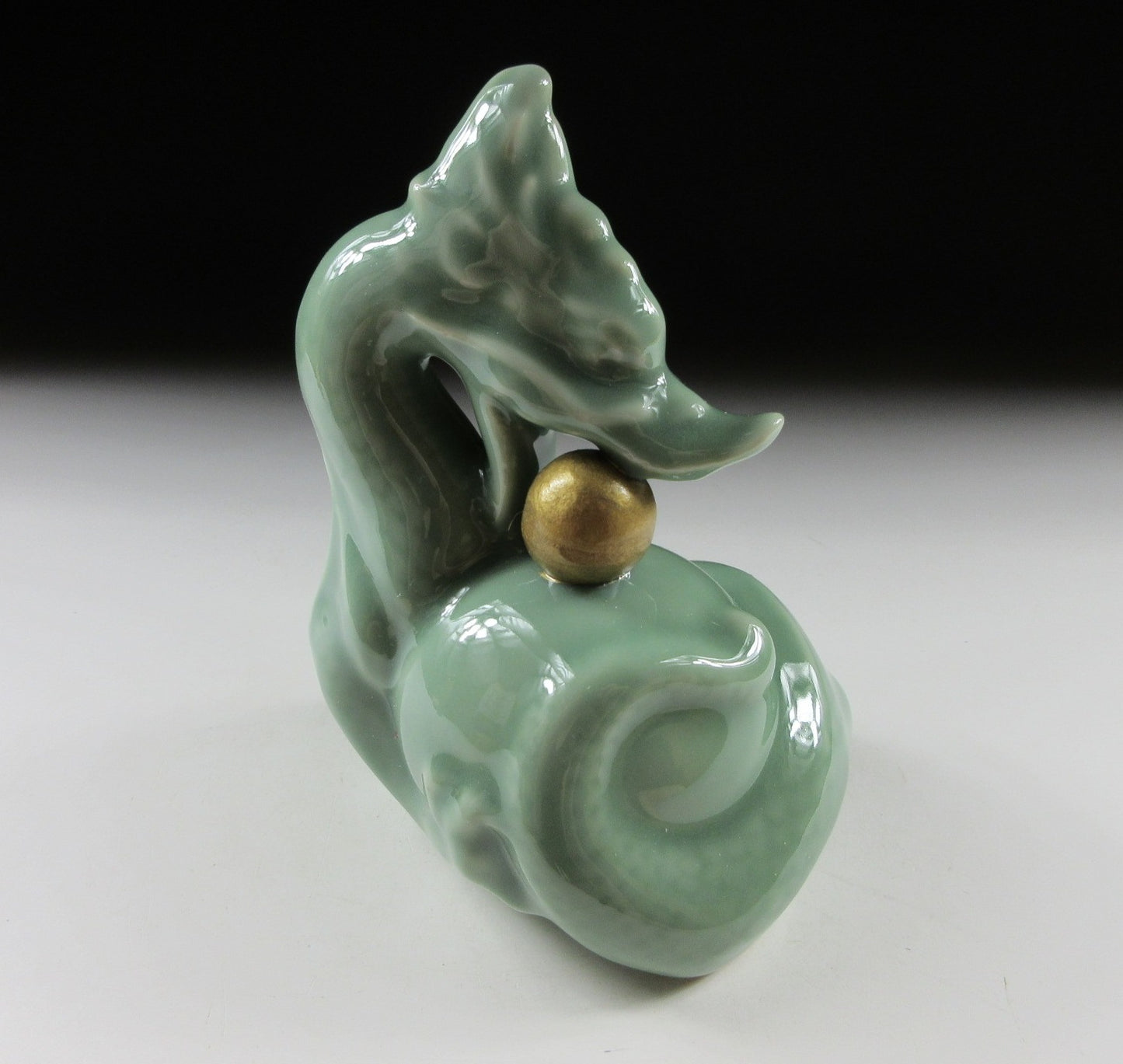 Kato Minoru Celadon Dragon Okimono
