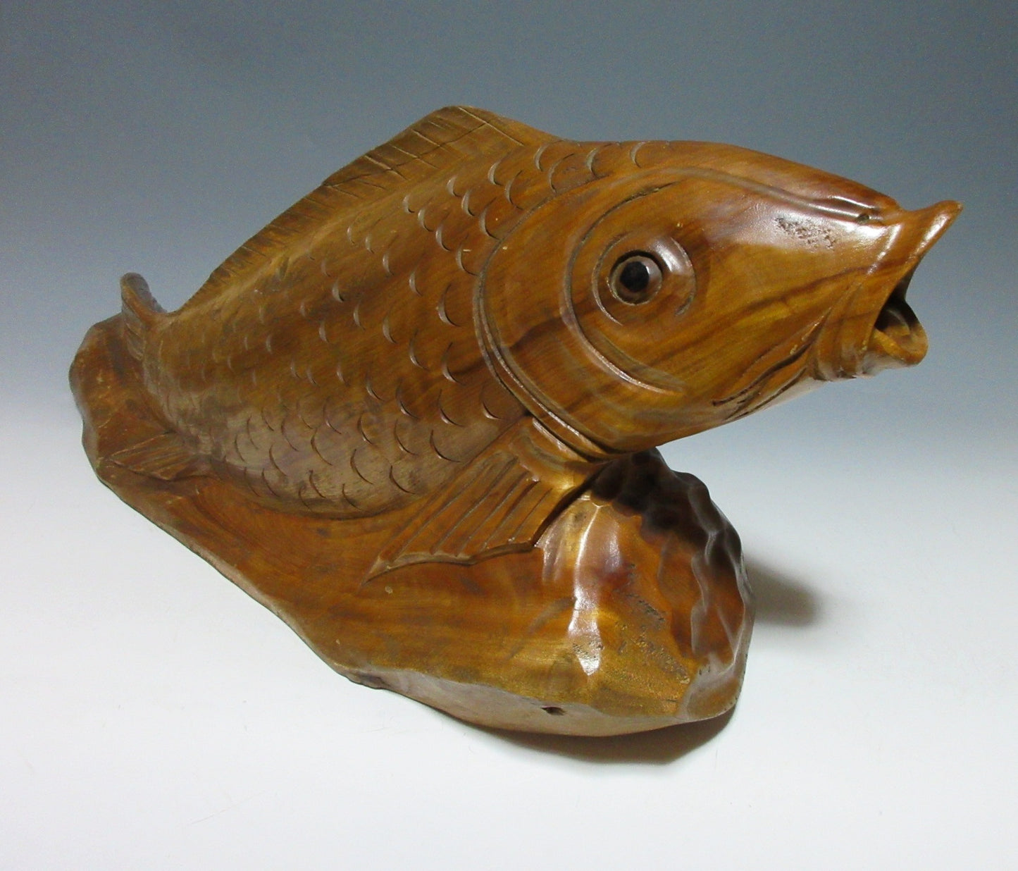 HUGE Ittobori Koi Wood Carving