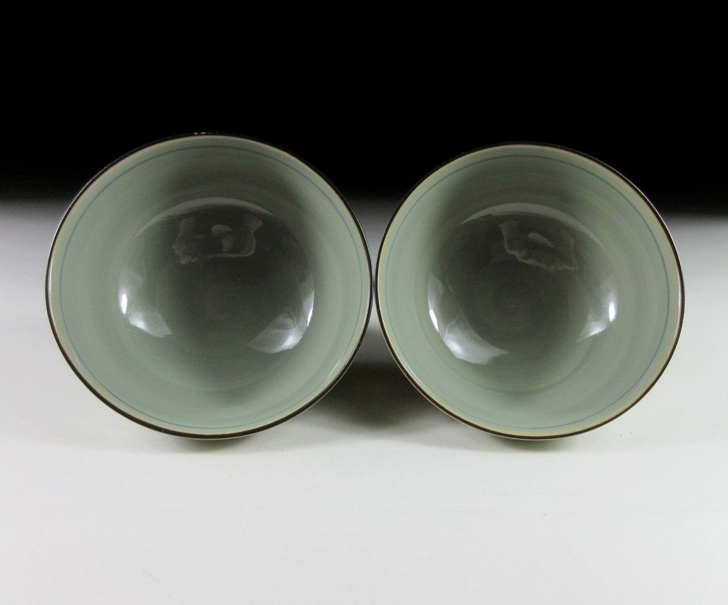 Pair of Celadon Glaze Rice Bowls