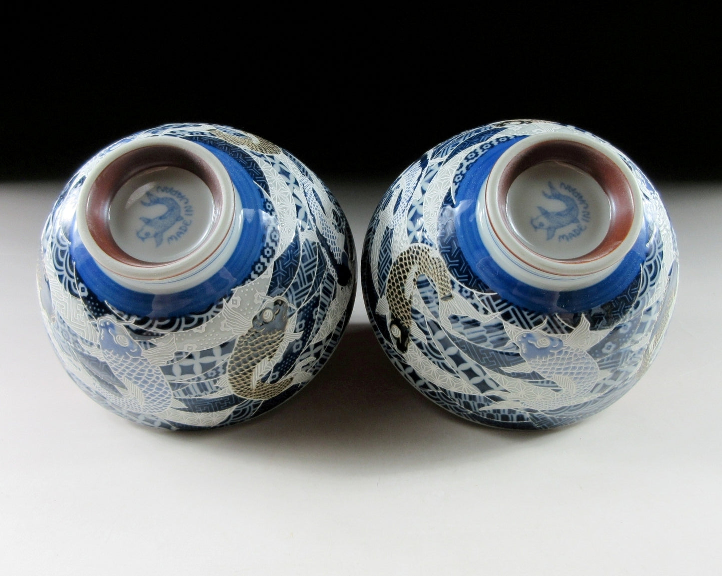 Mino-ware Koi Bowl Pair #1