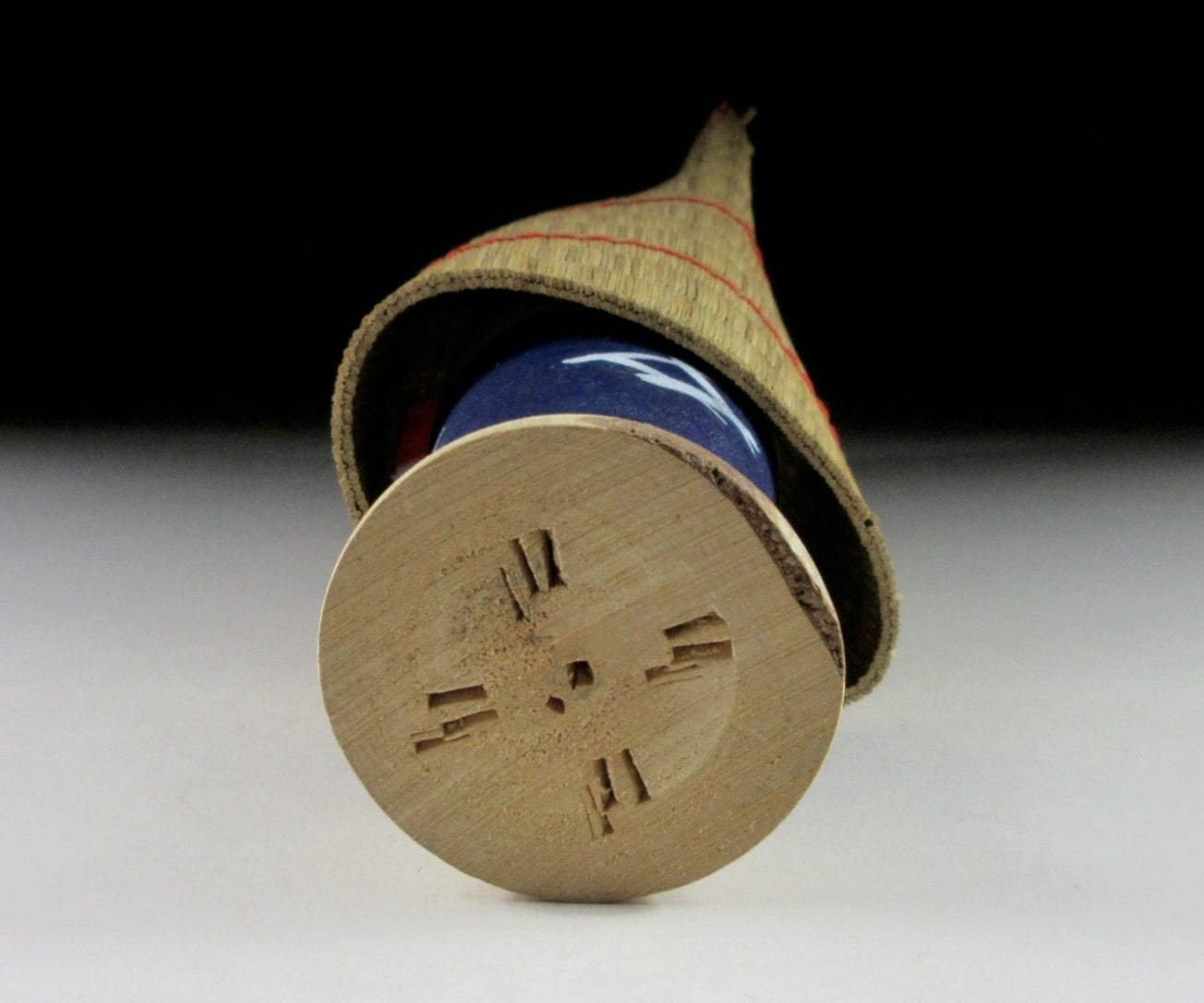 Vintage Kokeshi with Straw Cape