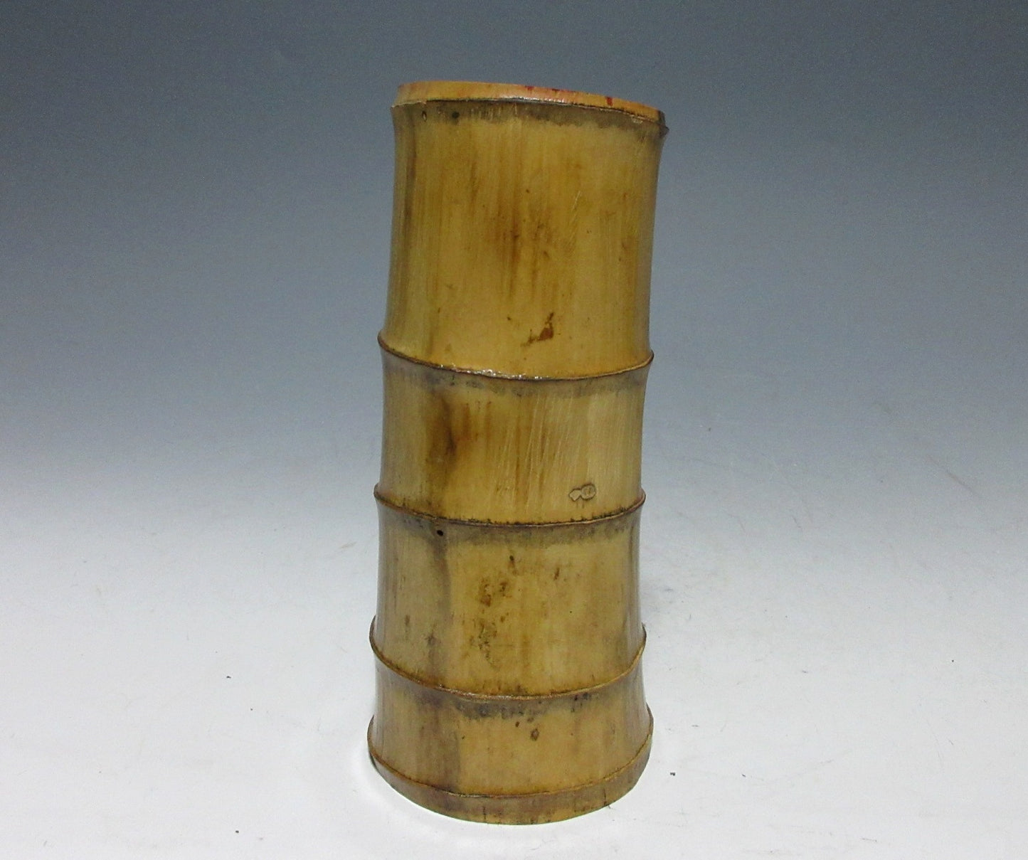 Japanese Bamboo Vase with Red Lacquer Interior
