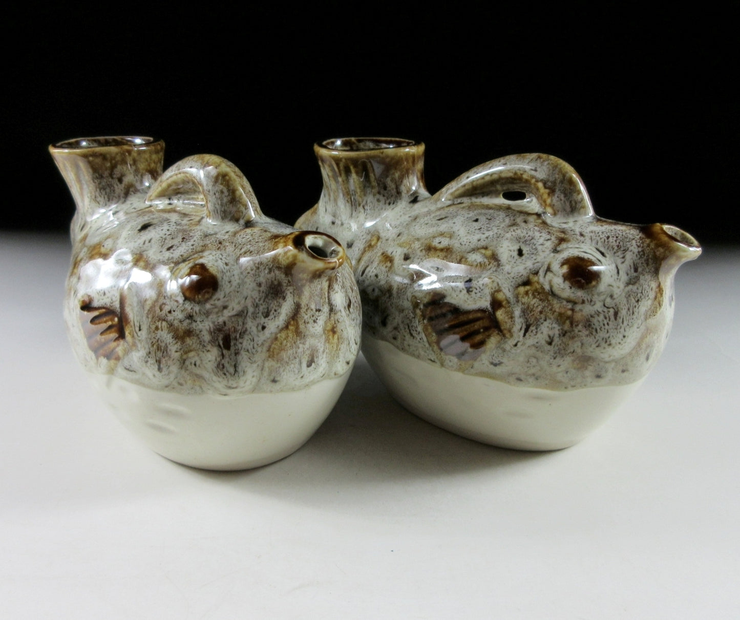 Pair of Vintage Fugu Tokkuri