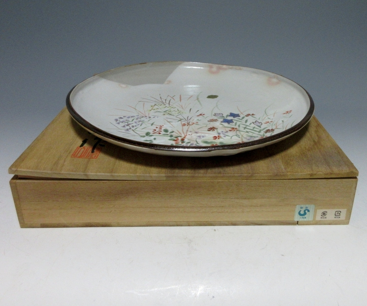 Mori Shunzan III Seven Flowers of Autumn Plate