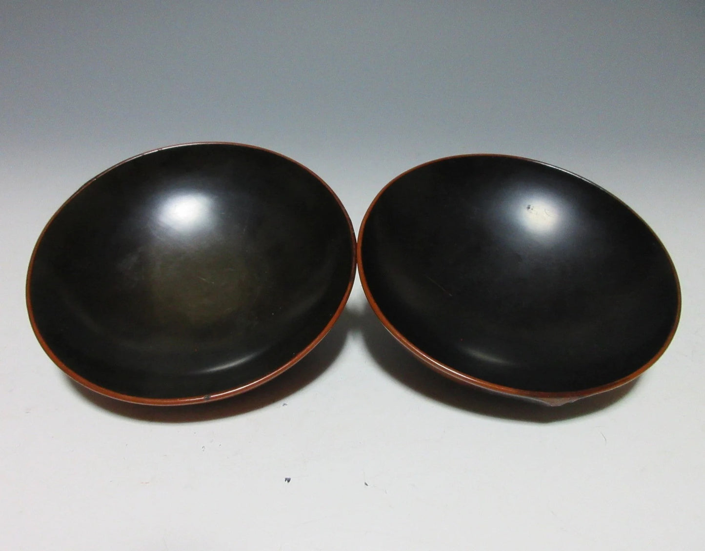 Pair of Niigata Take-nuri Lacquerware Bowls