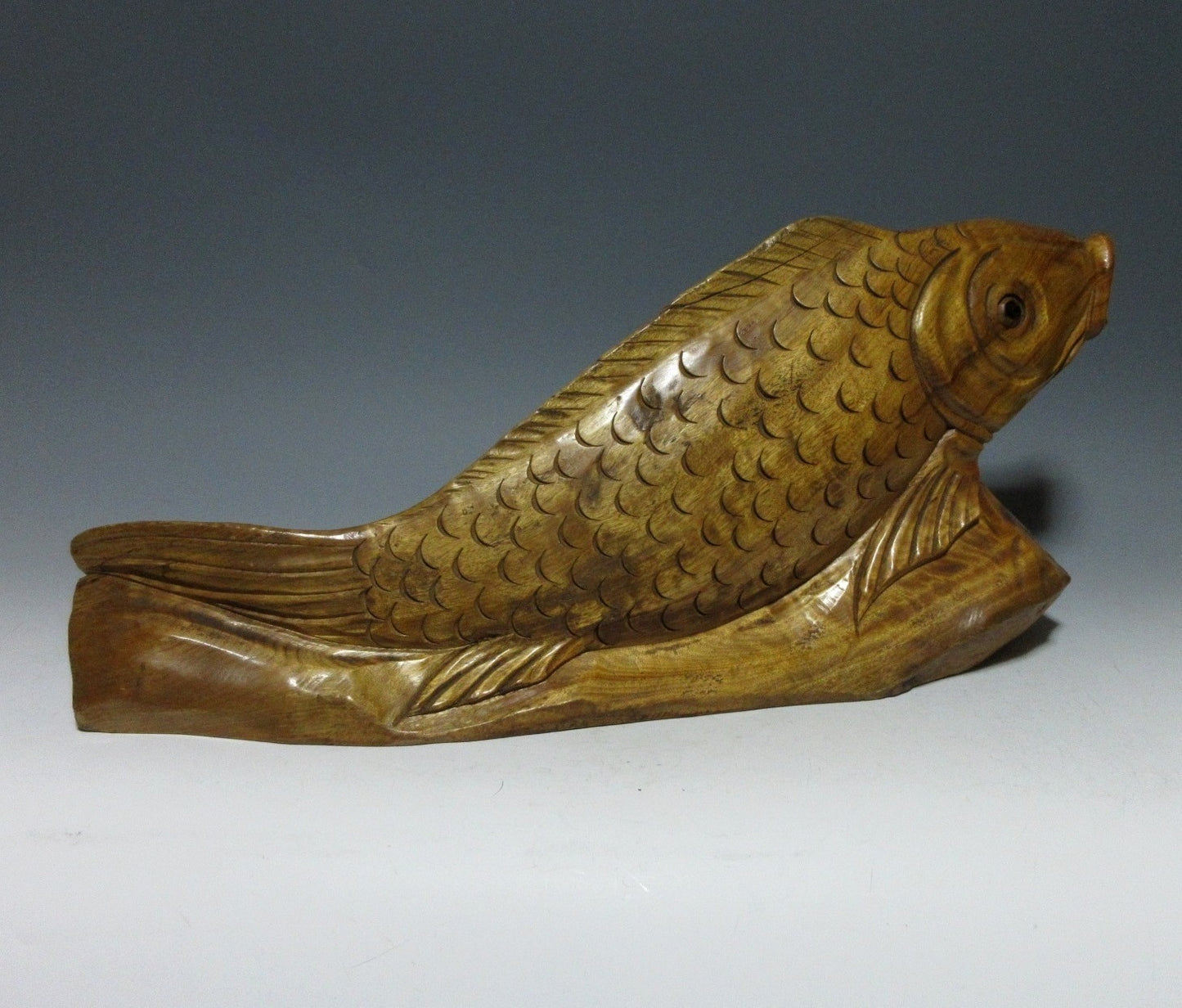 HUGE Ittobori Koi Wood Carving