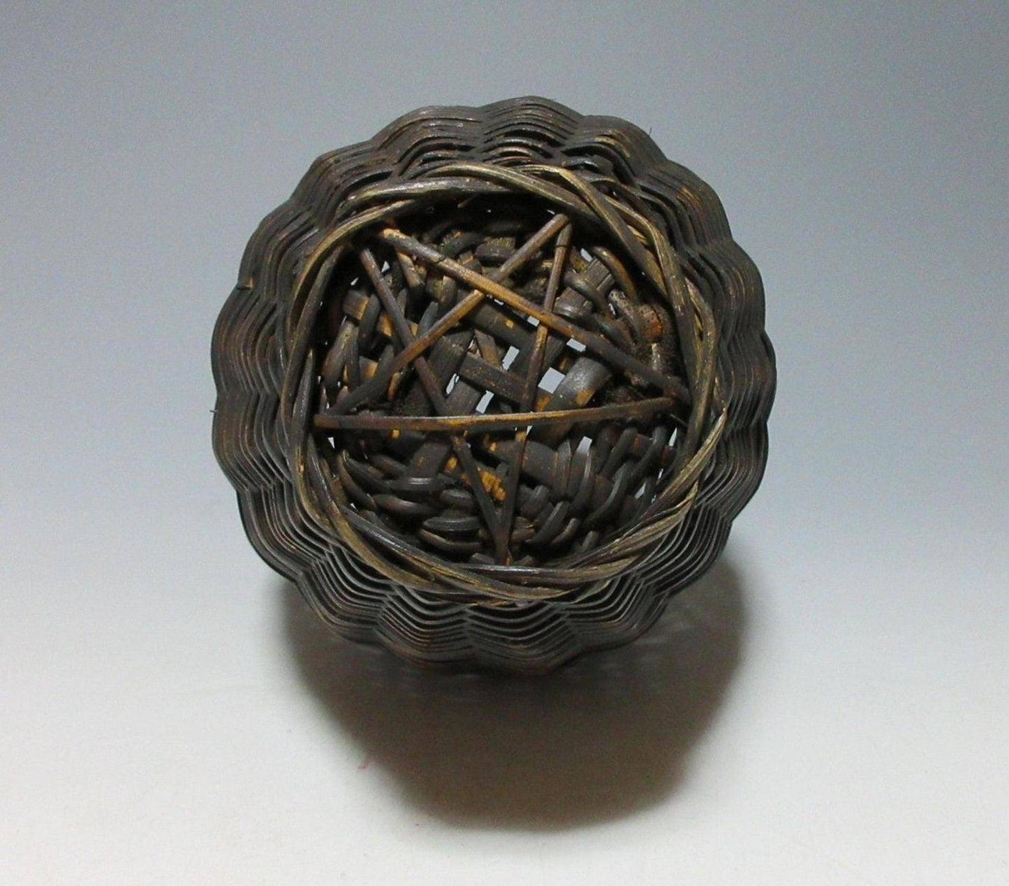 Tsubo Shaped Bamboo Basket