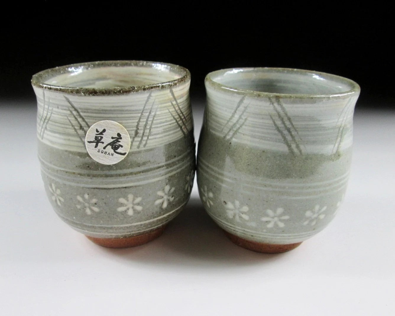 Kyo-ware Mishima Yunomi Tea Cups