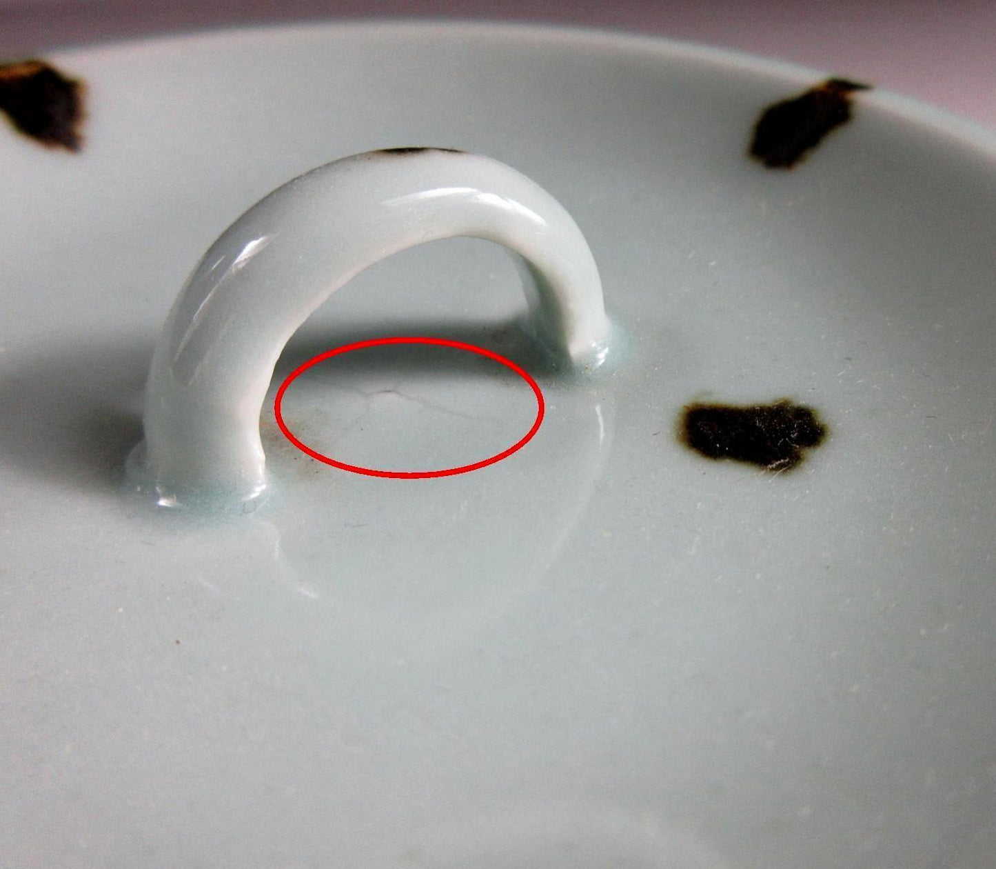 Tezuka Shodo Celadon Glaze and Iron Spot Mizusashi
