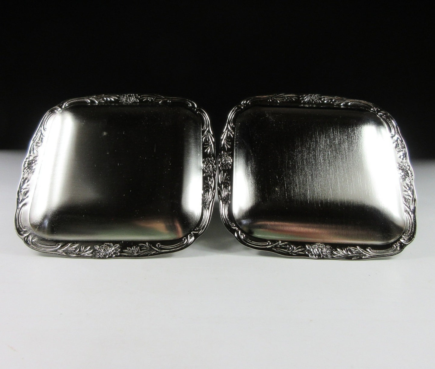 Pair of Swirl Brushed Vanity Trays/Plates