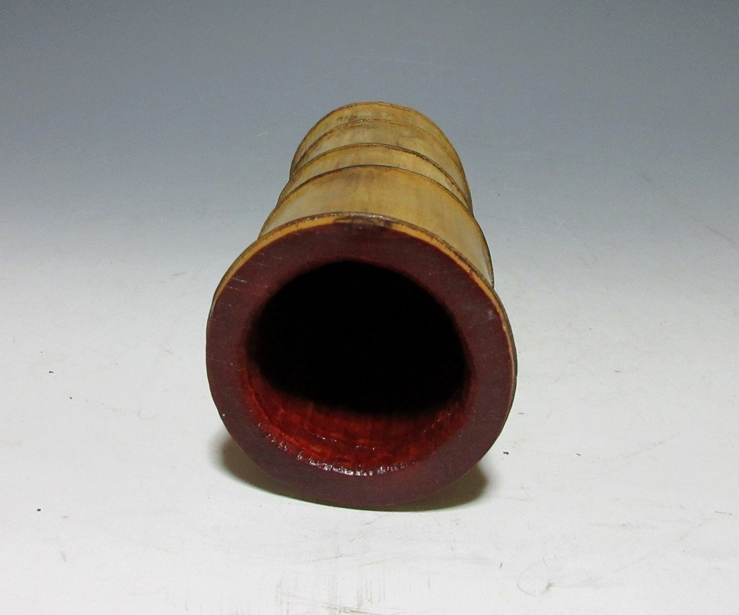 Japanese Bamboo Vase with Red Lacquer Interior