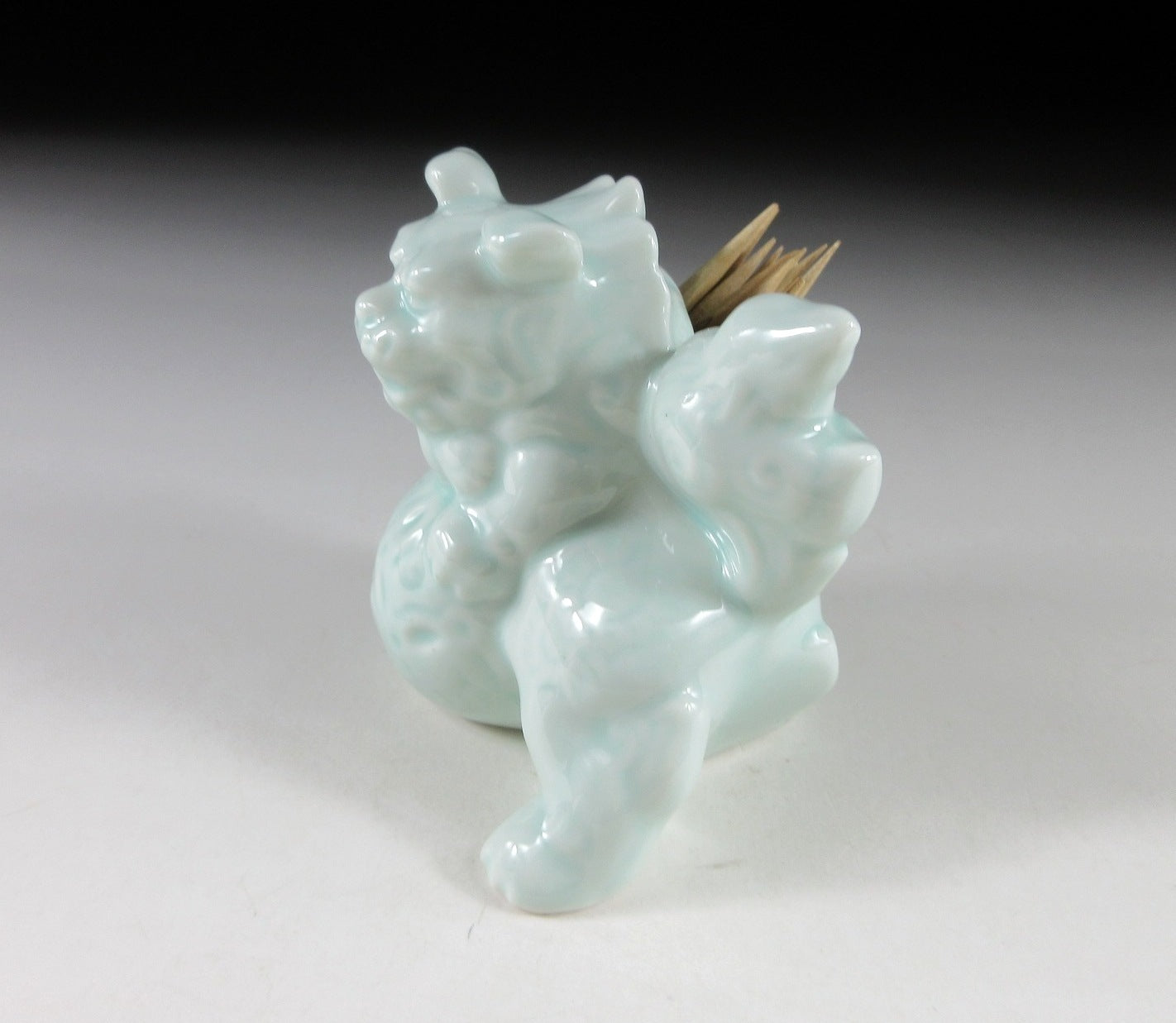 Celadon Foo Lion Toothpick Holder