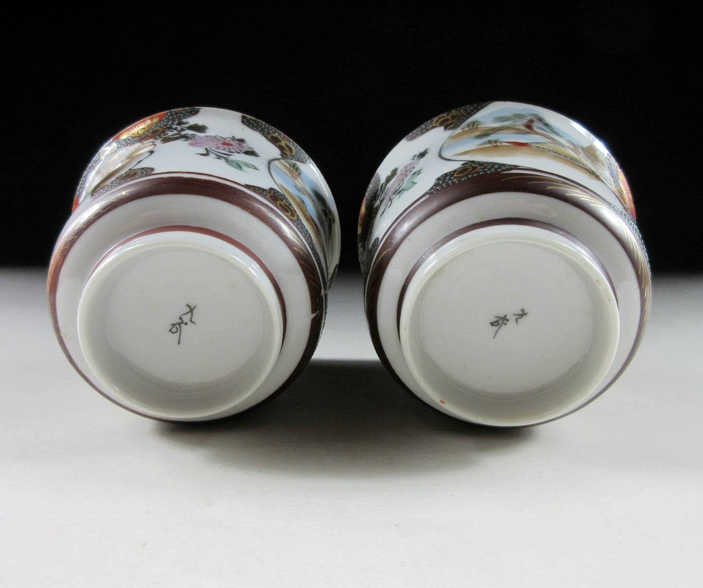 Pair of Antique Kutani-ware Soba Cups