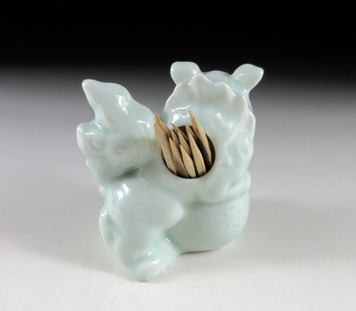 Celadon Foo Lion Toothpick Holder