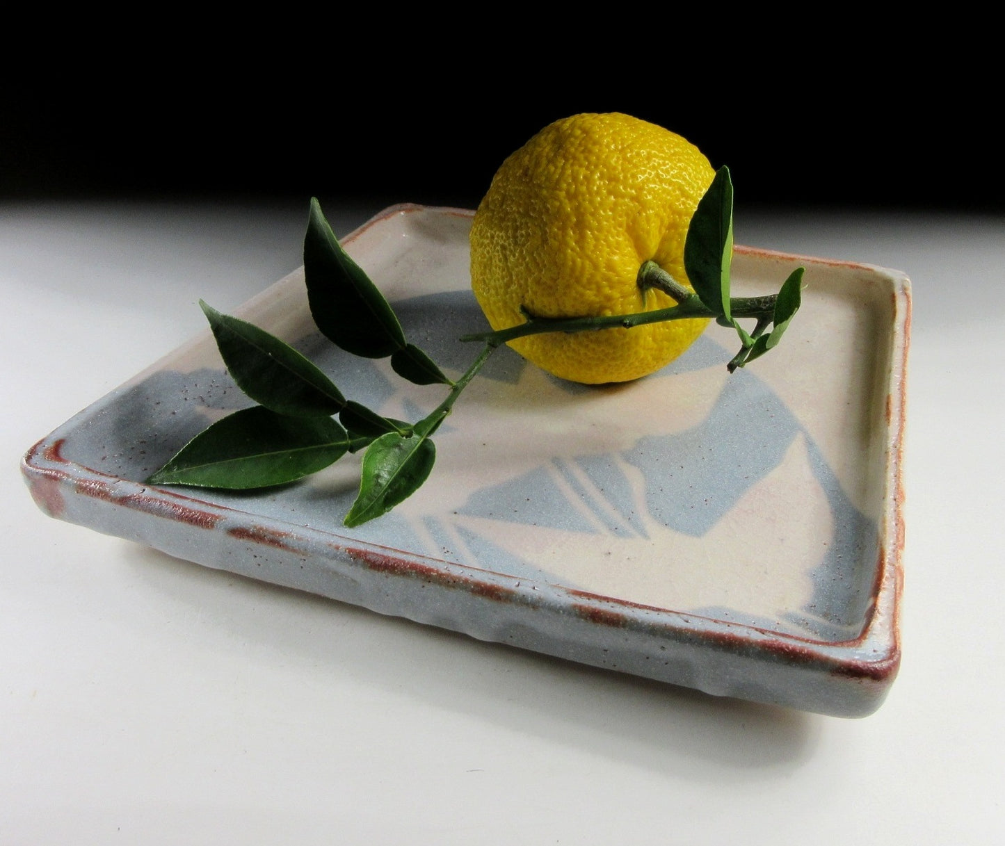 Andou Hidetake Shino Glaze Crane Plate