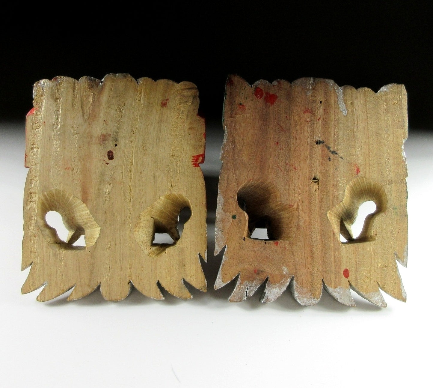 Pair of Wooden Mask Ornaments