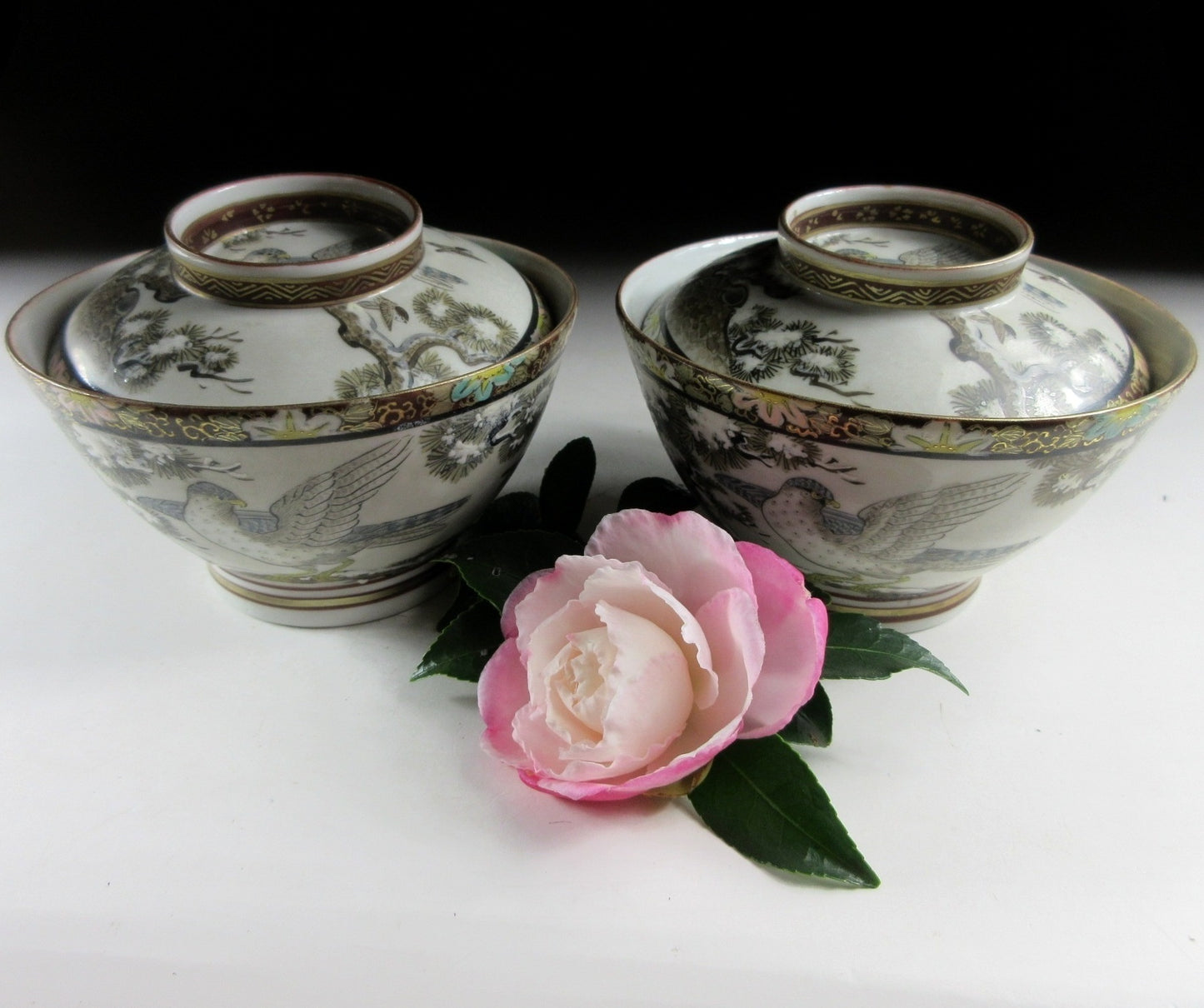 Pair of Antique Kutani Bowls