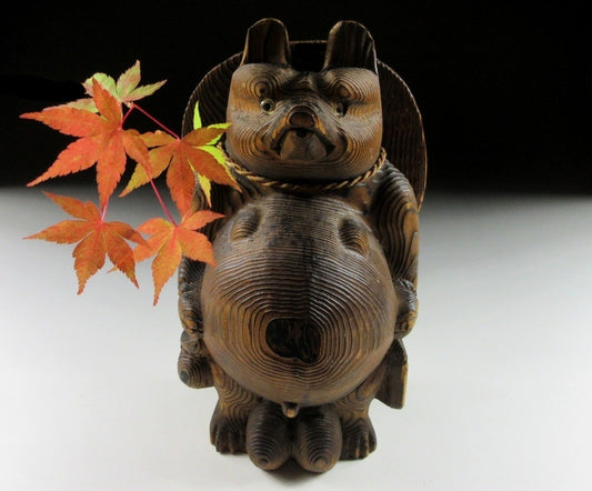 Cedar Tanuki Okimono