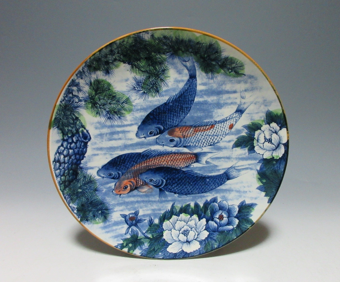 Large Mino-ware Koi Plate