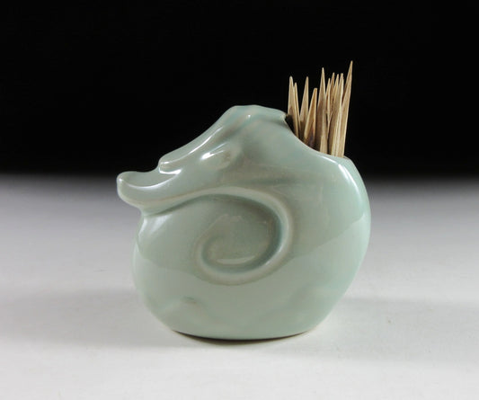 Celadon Glaze Year of the Dragon Toothpick Holder