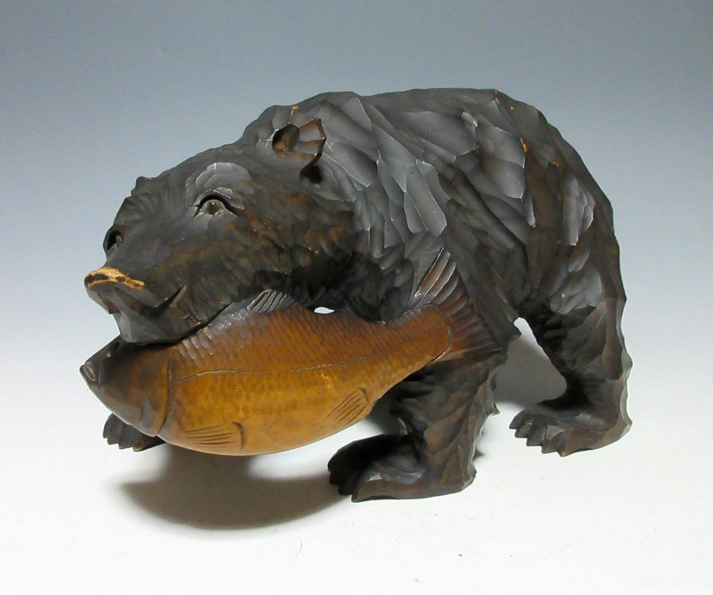 Black Higuma Bear Okimono
