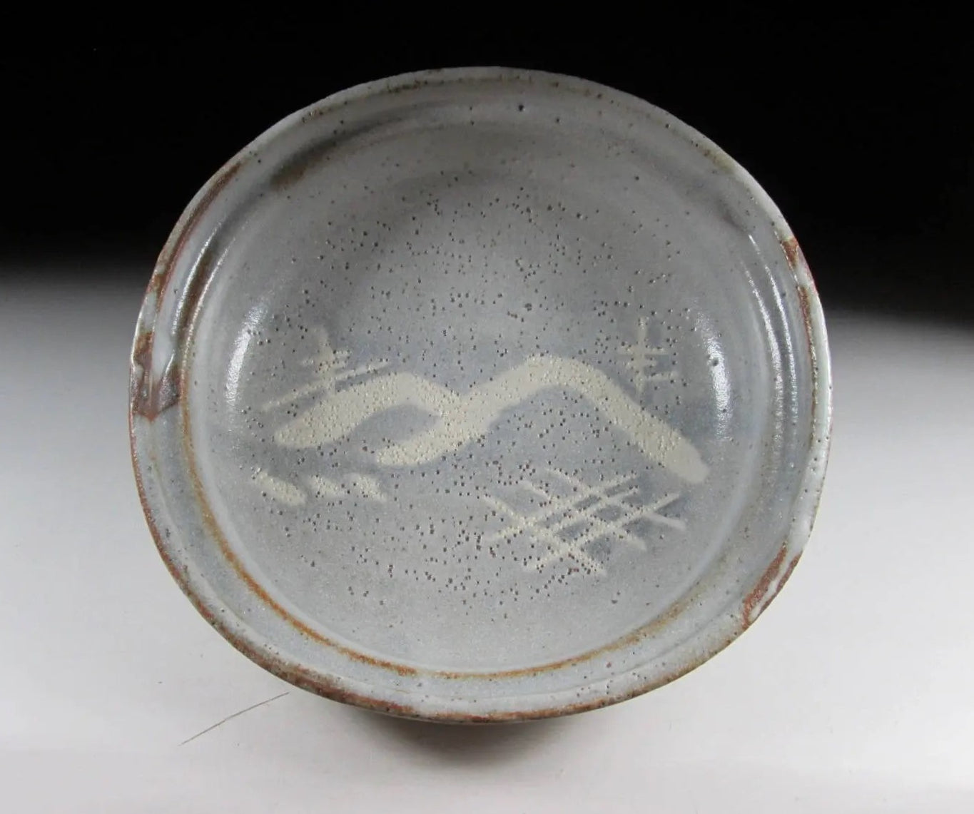 Large Hanemon Gama Nezumi Shino Bowl