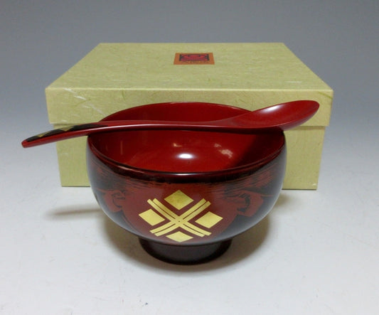 Hidehira-nuri Lacquerware Bowl with Spoon