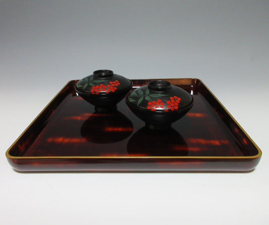 Akebono-nuri Lacquerware Tray