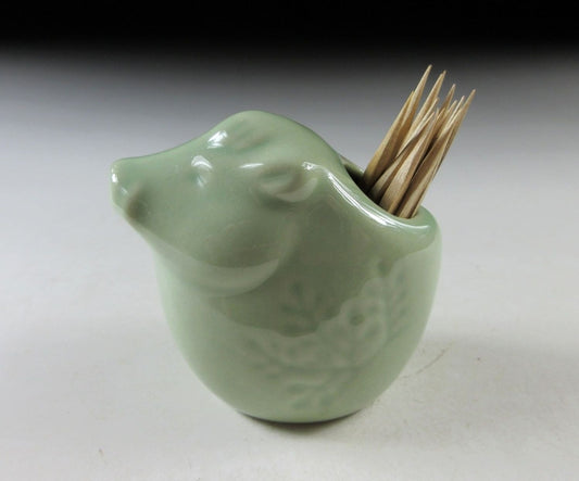 Celadon Year of the Boar Toothpick Holder